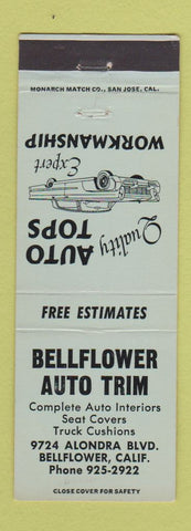 Matchbook Cover - Bellflower Auto Trim CA interior