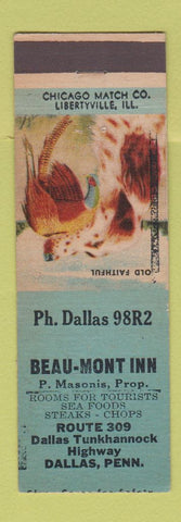 Matchbook Cover - Beau Mont Inn Dallas PA