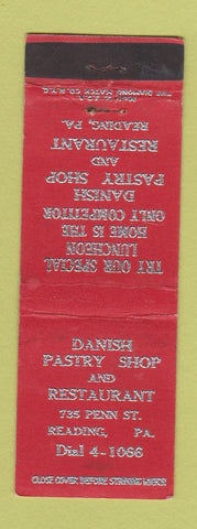 Matchbook Cover - Danish Pastry Shop Reading PA WEAR