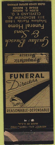 Matchbook Cover - Gustav Buesch Sons Funeral Home Cleveland OH