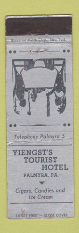 Matchbook Cover - Yiengst's Tourist Hotel Palmyra PA WEAR