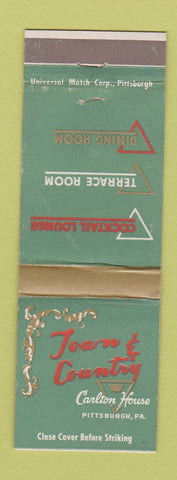 Matchbook Cover - Town and Country Carlton House Pittsburgh PA