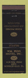 Matchbook Cover - William Penn Motel Monroeville PA