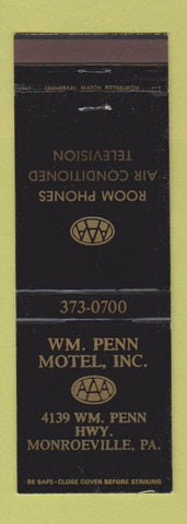 Matchbook Cover - William Penn Motel Monroeville PA