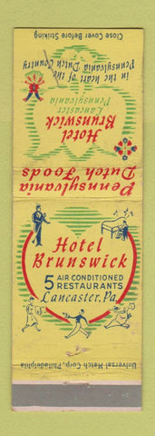 Matchbook Cover - Hotel Brunswick Lancaster PA WEAR