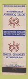 Matchbook Cover - Hotel Schenley Pittsburgh PA