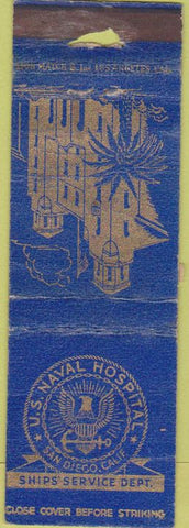 Matchbook Cover - US Naval Hospital San Diego CA WORN