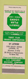 Matchbook Cover - Thrift Plan Loans Latrobe PA
