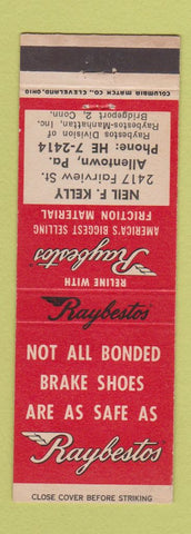 Matchbook Cover - Raybestos Allentown PA Brake Shoes