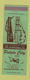 Matchbook Cover - Potato City Hotel Coudersport PA