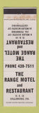 Matchbook Cover - Range Motel Restaurant Dillsburg PA WEAR