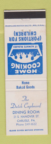 Matchbook Cover - The Dutch Cupboard Carlisle PA #2