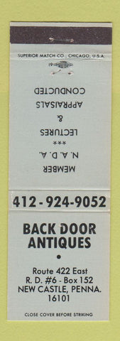 Matchbook Cover - Back Door Antiques New Castle PA WEAR