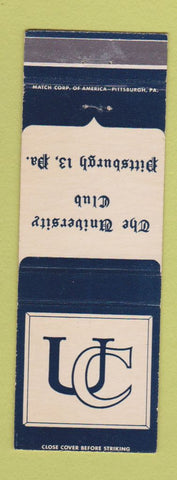 Matchbook Cover - University Club Pittsburgh PA