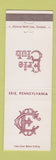 Matchbook Cover - Erie Club Erie PA