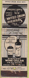 Matchbook Cover - Syracuse Wine Cellar NY WEAR
