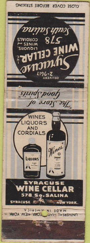 Matchbook Cover - Syracuse Wine Cellar NY WEAR