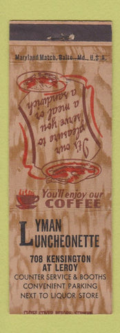 Matchbook Cover - Lyman Luncheonette
