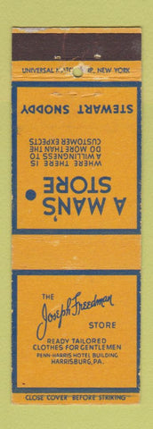 Matchbook Cover - Joseph Freeman Men's Clothes Store Harrisburg PA WEAR