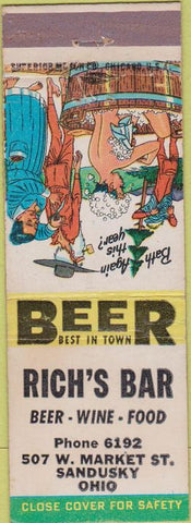 Matchbook Cover - Rich's Bar Sandusky OH hillbilly