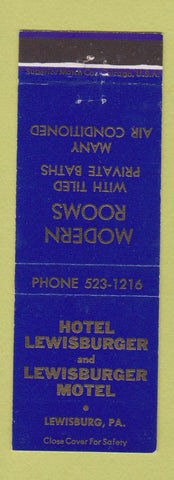 Matchbook Cover - Hotel Lewisburger Lewisburg PA motel