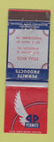 Matchbook Cover - Permite Products Stull Bros Wilkes Barre PA WEAR