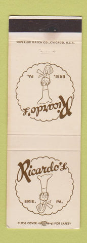 Matchbook Cover - Ricardo's Erie PA restaurant