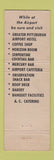 Matchbook Cover - AC Service Pittsburgh PA Airport