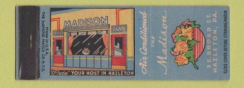 Matchbook Cover - Madison Restaurant Hazleton PA