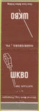 Matchbook Cover - WKBO Radio NBC Harrisburg PA