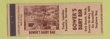Matchbook Cover - Bower's Dairy Bar Oak Beach MI