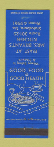Matchbook Cover - Mrs Bryants Kitchen Statesboro GA