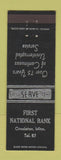 Matchbook Cover - First National Bank Crookston MN low phone #