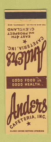 Matchbook Cover - Anders Cafeteria Cleveland OH