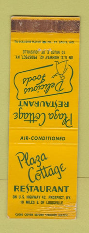 Matchbook Cover - Plaza Cottage Restaurant Prospect KY WORN