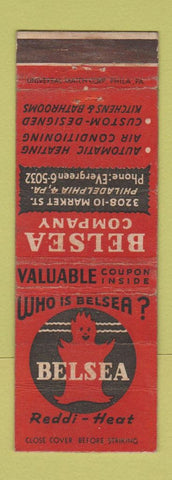Matchbook Cover - Belsea Heating Air Conditioning Philadelphia PA WEAR