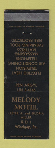 Matchbook Cover - Melody Motel Windgap PA WEAR