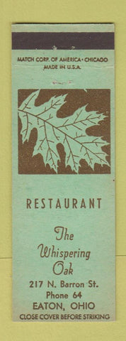 Matchbook Cover - Whispering Oak Eaton OH restaurant