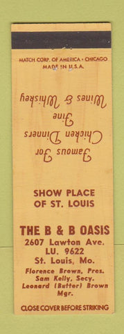 Matchbook Cover - B&B Oasis St Louis MO