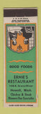 Matchbook Cover - Ernie's Restaurant Howell MI