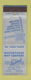 Matchbook Cover - Midcontinent Map Tulsa OK Mattoon IL Wichita KS oil field
