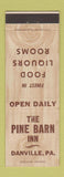 Matchbook Cover - Pine Barn Inn Danville PA