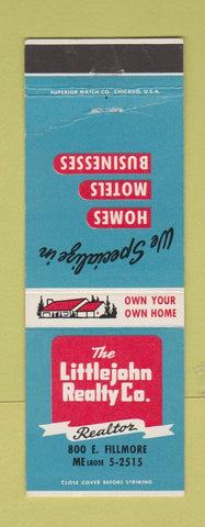 Matchbook Cover - Littlejohn Real Estate Colorado Springs