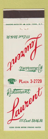 Matchbook Cover - Laurent Restaurant New York City