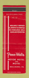 Matchbook Cover - Penn Wells Motor Hotel Wellsboro PA