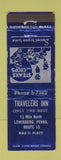 Matchbook Cover - Travelers Inn Lewisburg PA WORN