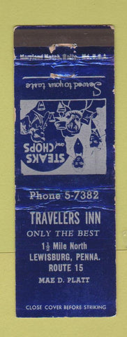 Matchbook Cover - Travelers Inn Lewisburg PA WORN