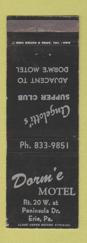 Matchbook Cover - Dorm'e Motel Erie PA WEAR