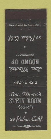 Matchbook Cover - Lou Moore's Stein Inn 29 Palms CA Twenty Nine