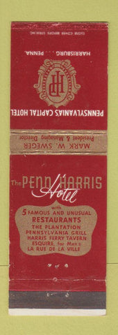 Matchbook Cover - Penn Harris Hotel Harrisburg PA